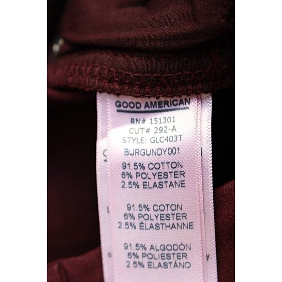 New w/Tags - sz 18 Plus - Good American Good Legs Slim Leg, STRETCH, Burgundy - Picture 7 of 9
